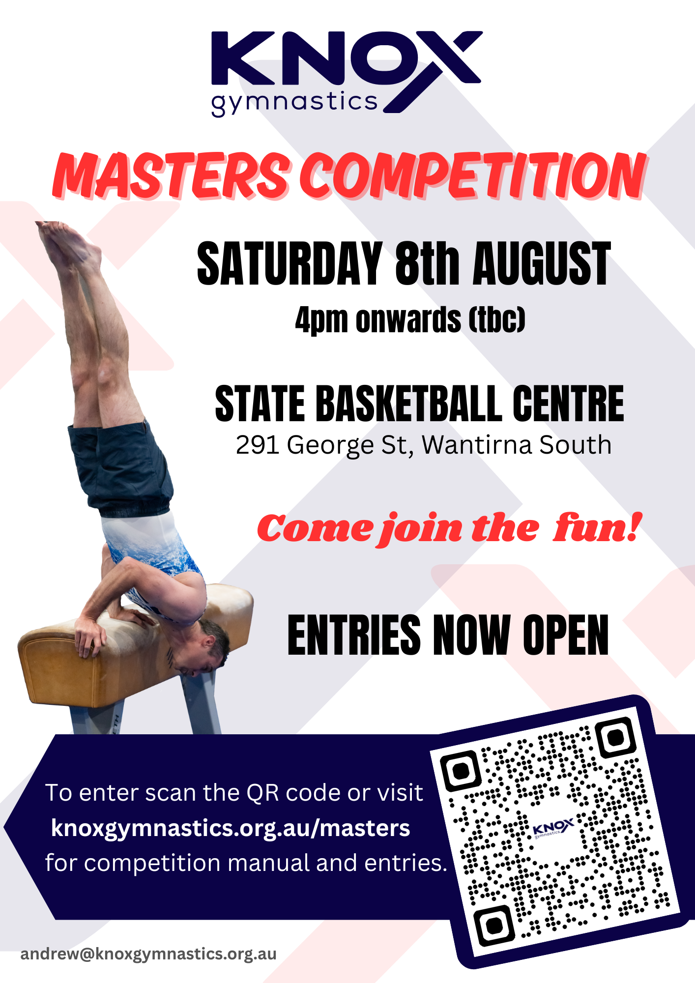 Knox Adult Gym - Masters Competition flyer