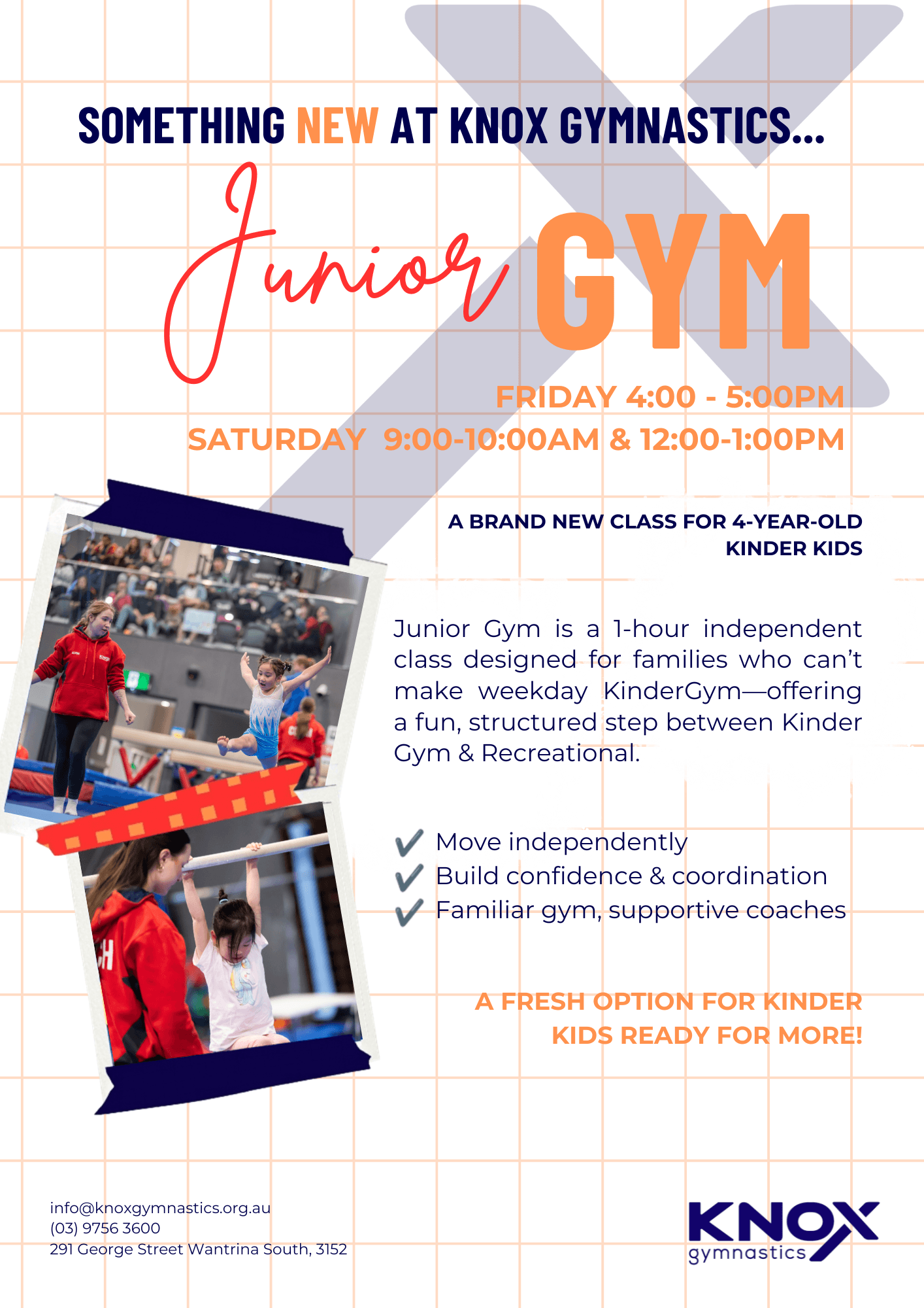 Junior Gym Flyer - New 4 year old class